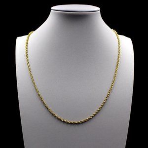 10K Yellow Gold 2mm Rope Chain Necklace 18" inch